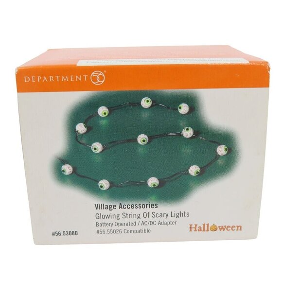 Department 56 Halloween Village Glowing String of Scary Lights Eyeballs 56.53080 - Picture 1 of 5